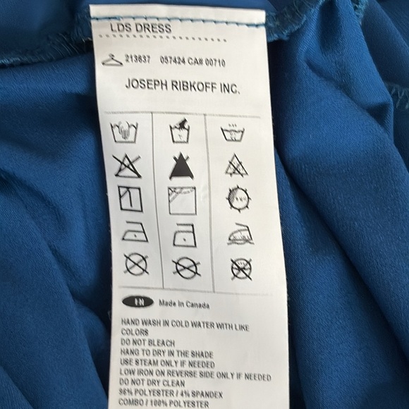 Joseph Ribkoff Cowl Neck Long Sleeve Pocket Dress in Teal - Size 8 - Picture 6 of 9